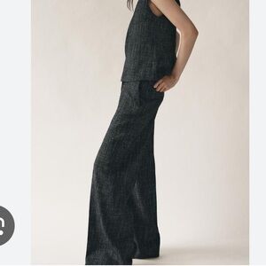 Zara Charcoal Sleeveless Top and Wide-Leg Trousers